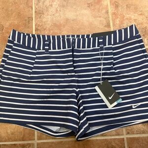 Blue Striped Golf Shorts